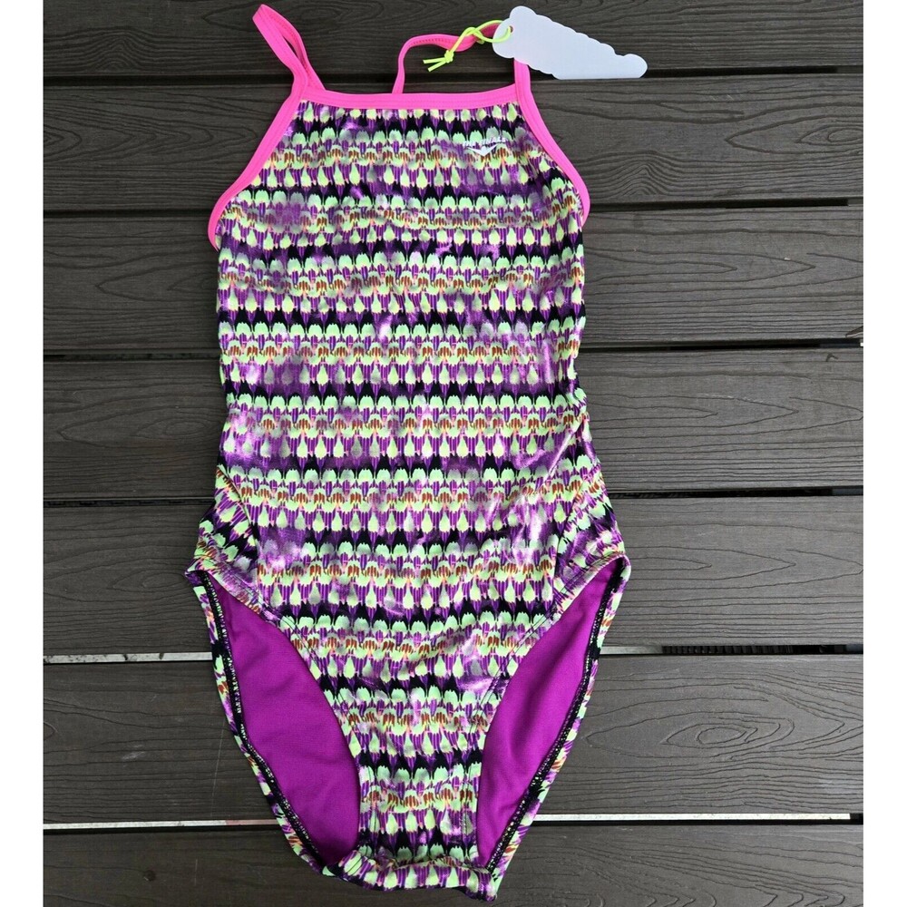 TYR The Finals Women Eye Candy Foil Swimsuit Wing back Multicolor - Size 30 New